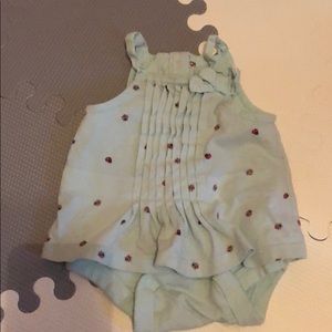 Baby Gap mint colored lady bug romper.